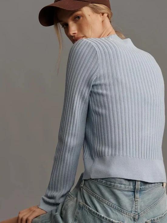 Anthropologie Pilcro black Kassidy ribbed deep v neck sweater - Picture 10 of 10